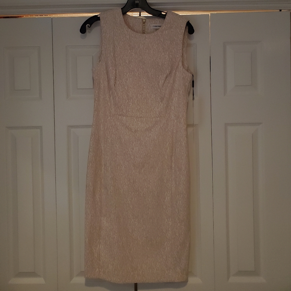 Calvin Klein pink and white dress